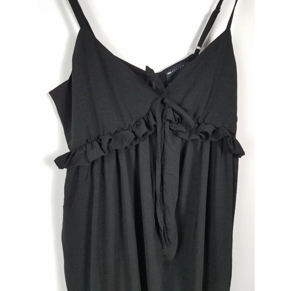 ASOS Design Maternity Women's Sz. 4 Black Adjustable Strap Wide Leg Jumpsuit - Picture 5 of 10